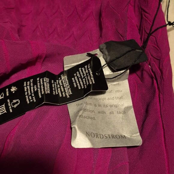 KOMAROV Magenta Ombre Dress Tiered Chiffon Sz. MED NWT - Picture 8 of 8